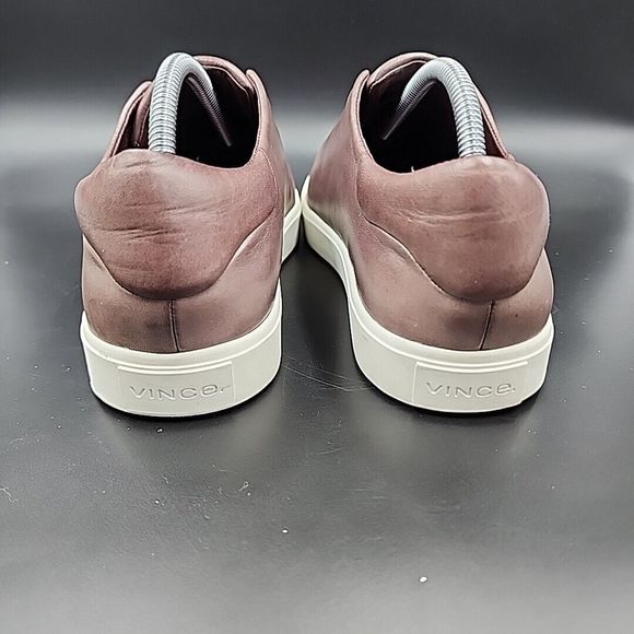 Vince Cantara Leather Slip On Sneakers Burgundy Size 9 US 39 EU Platform Knit - Picture 5 of 14